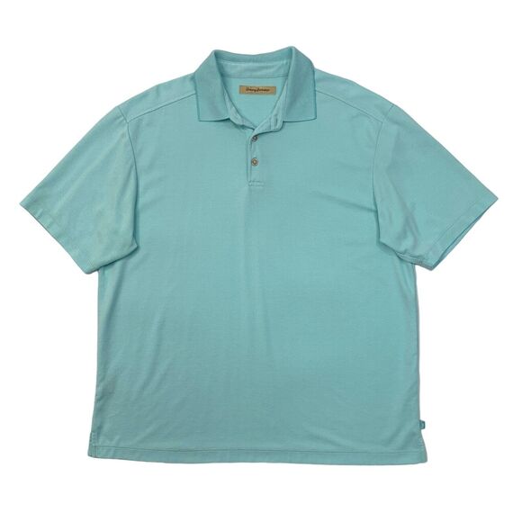 Vintage Tommy Bahama Polo Shirt Mens XL Extra Large Robins Egg Blue Modal Blend - Picture 1 of 10